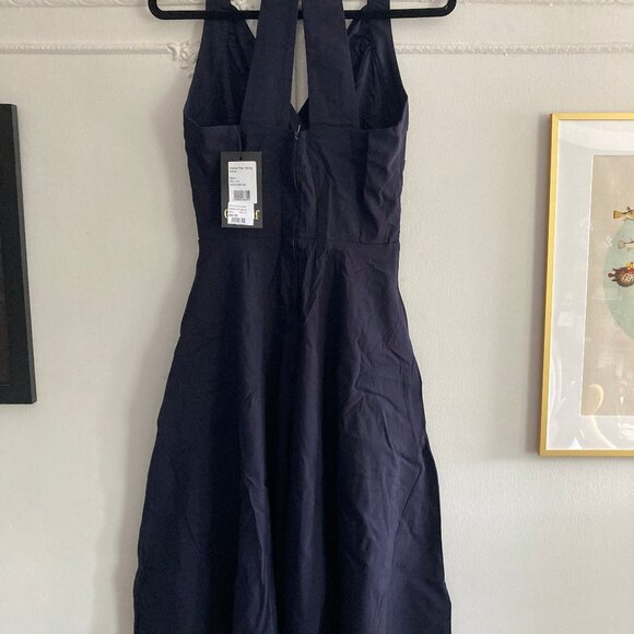 *NEW* Collectif Hadley plain navy swing dress with pockets size L - Picture 5 of 11